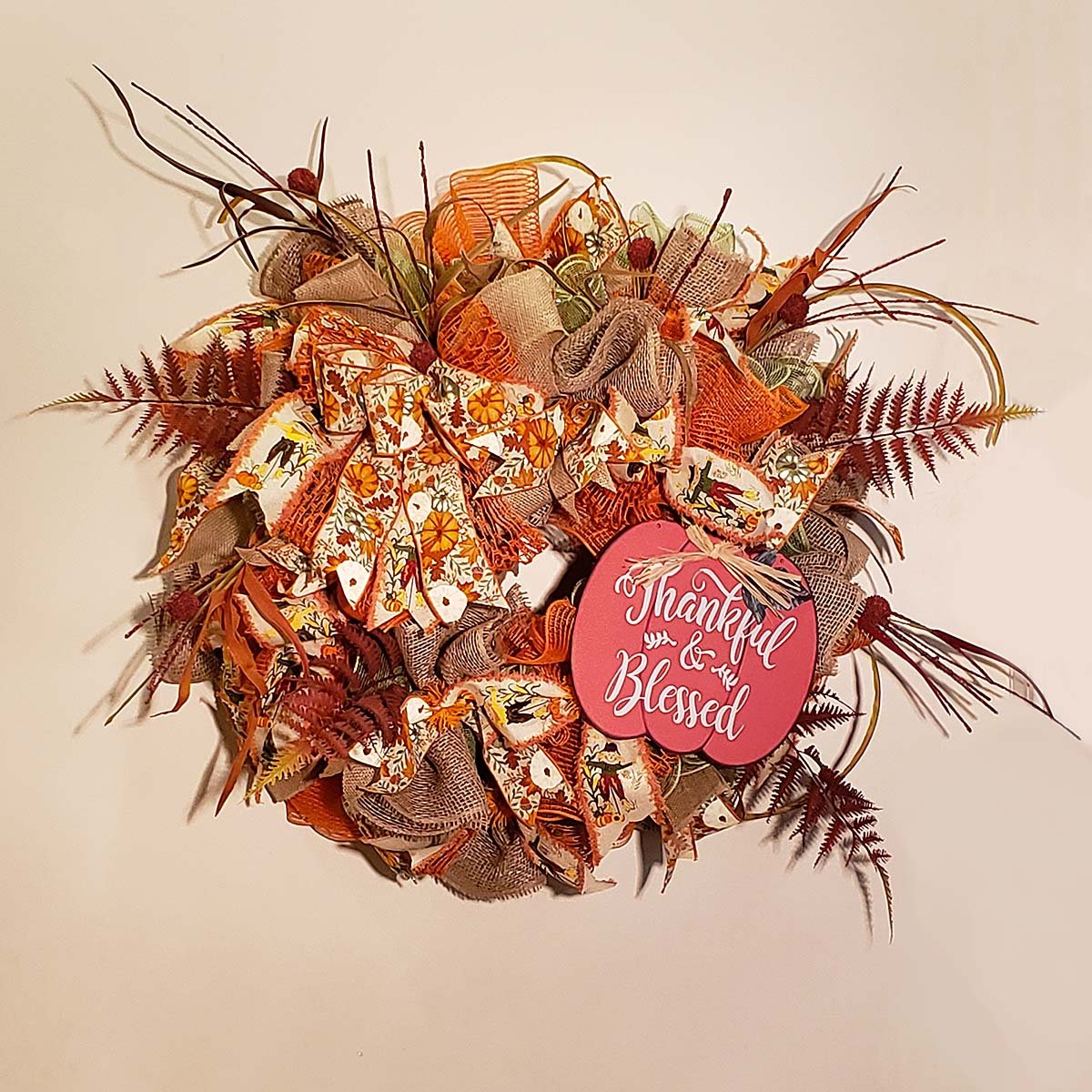 Thankful Pumpkin Grapevine Wreath – MilandDil Designs