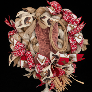 Brown Cowboy Boot  Wreath