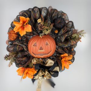 Fall/Halloween Lighted Mesh Wreath